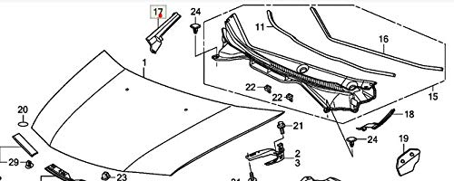 Pair Engine Hood Hinge Cover Fits Honda City 2009-2014