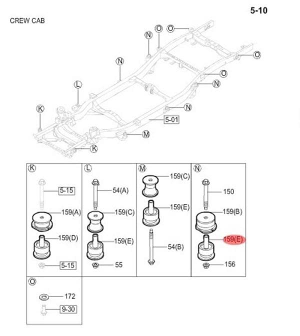 16 PCS Cabin Rubber Body Cushion Fits Isuzu D-Max Dmax TFS TFR 2003-2016