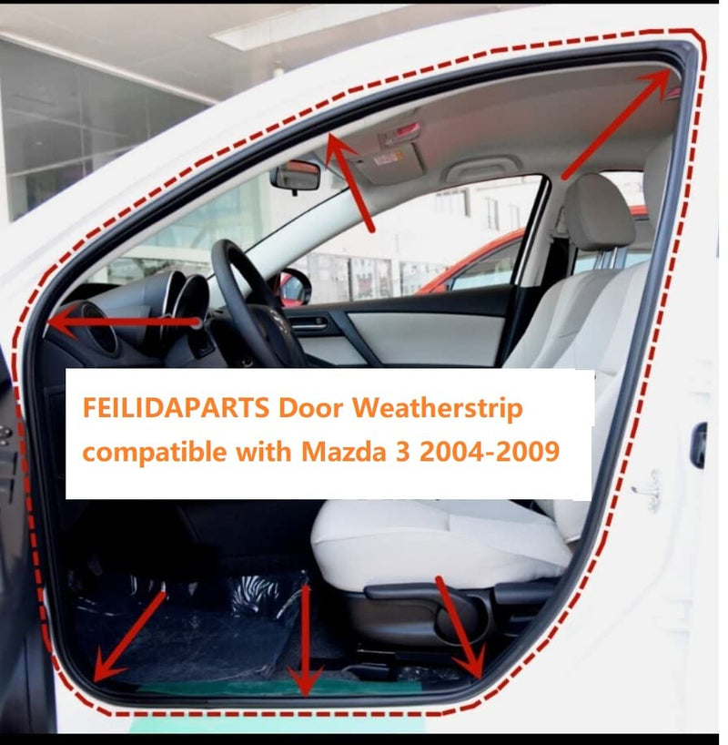 Door Weatherstrip Fits Mazda 3 2004-2009